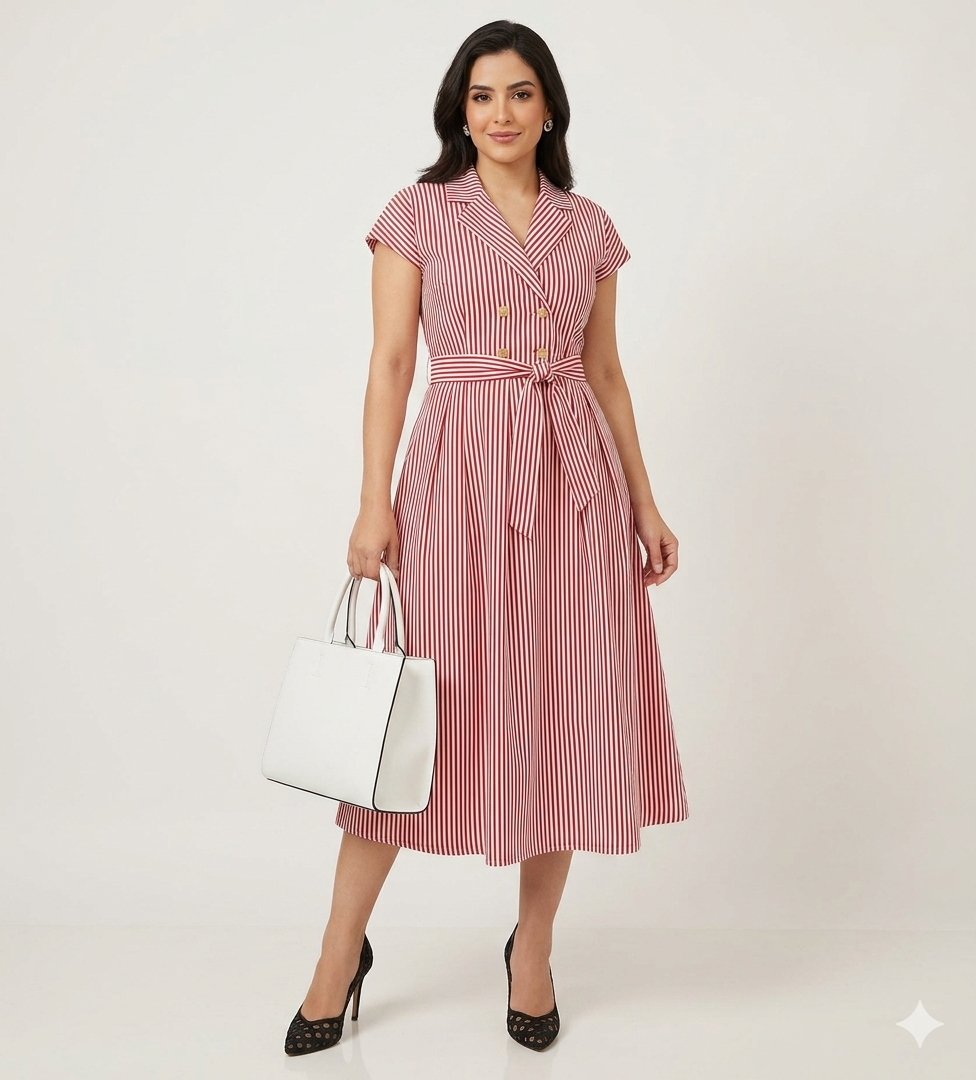 Titliblush stripes cotton dress