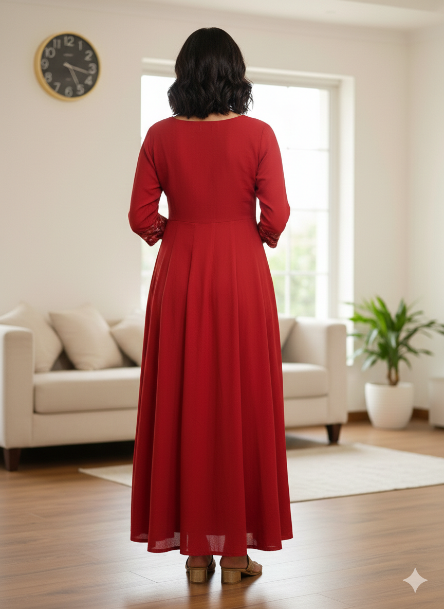 Titliblush Maroon Dress