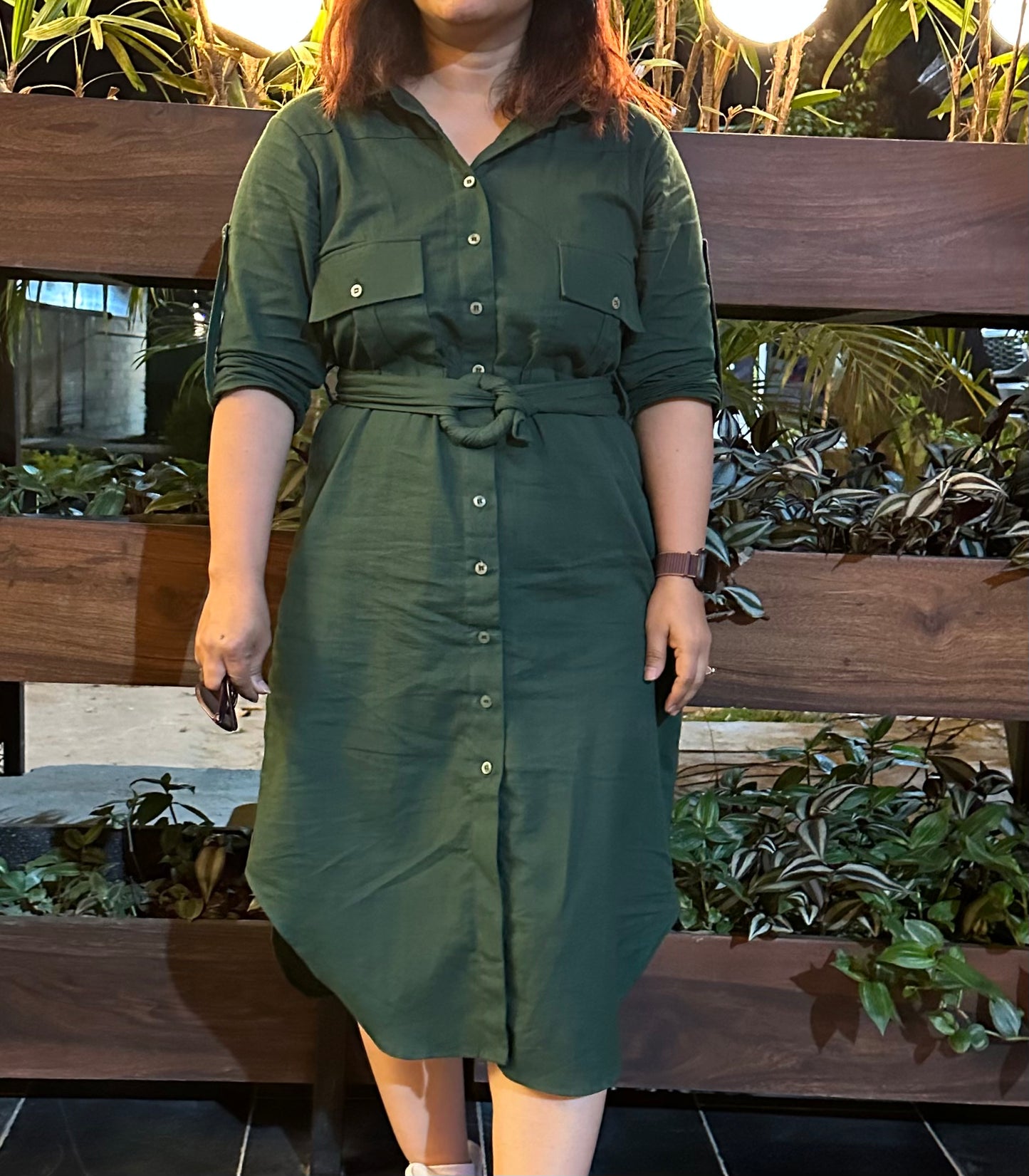 Titliblush Green Cotton Dress