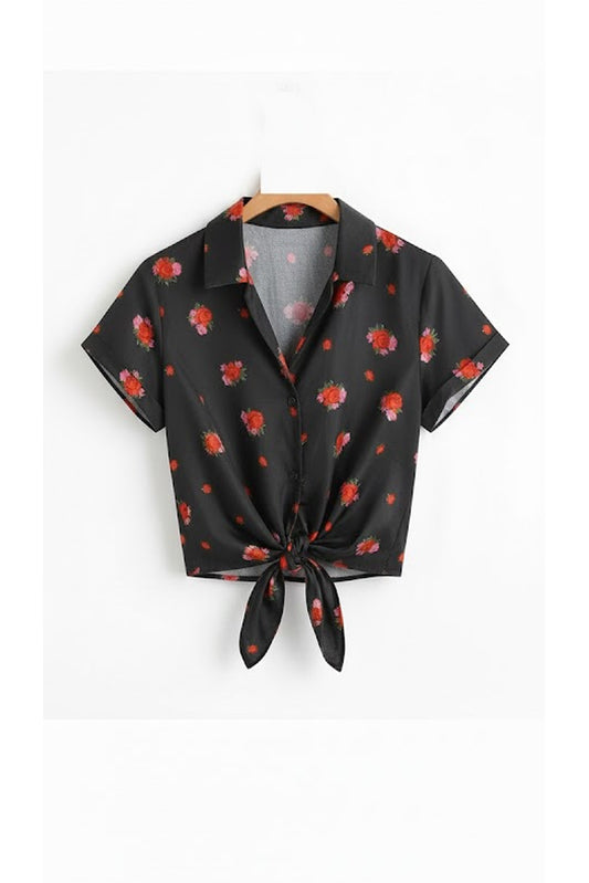 Titliblush Satin Knot Top