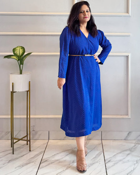 Titliblush Blue ZIg Zag Dress