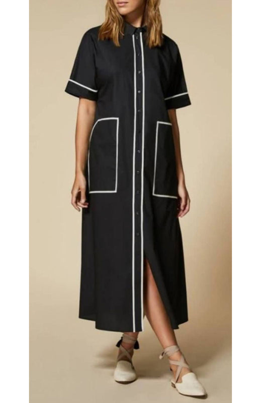 Titliblush Black Piping Dress
