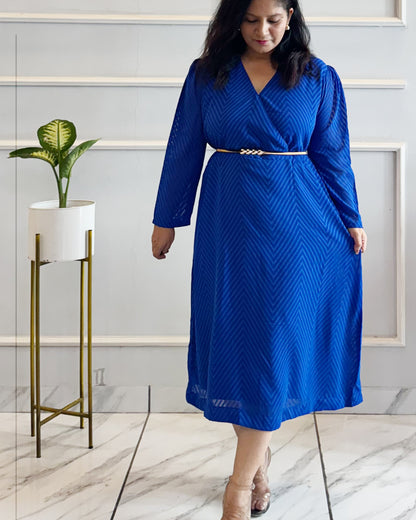 Titliblush Blue ZIg Zag Dress