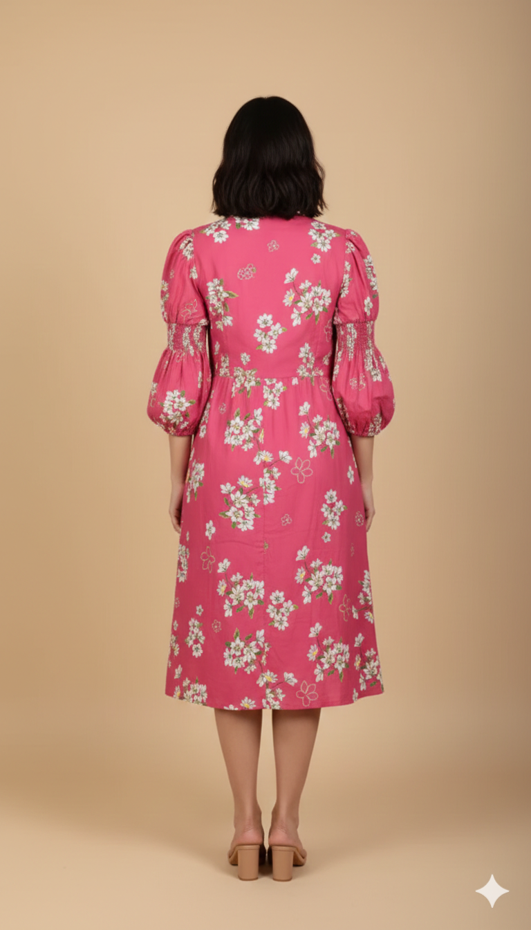 Titliblush Floral Pink Dress