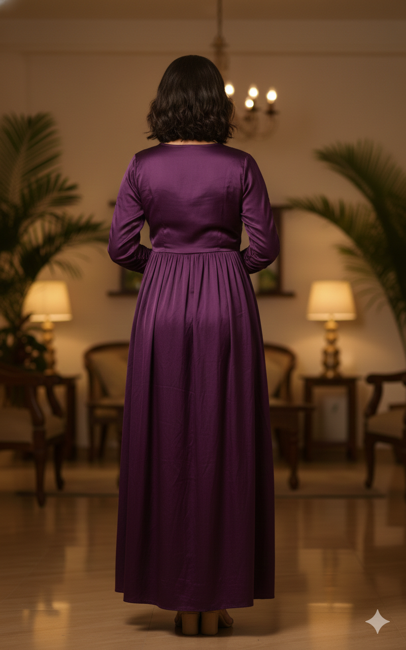 Titliblush Purple Satin Dress