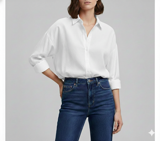 Titliblush White Cotton Shirt