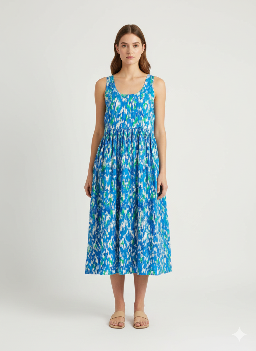 Titliblush Blue Cotton Dress