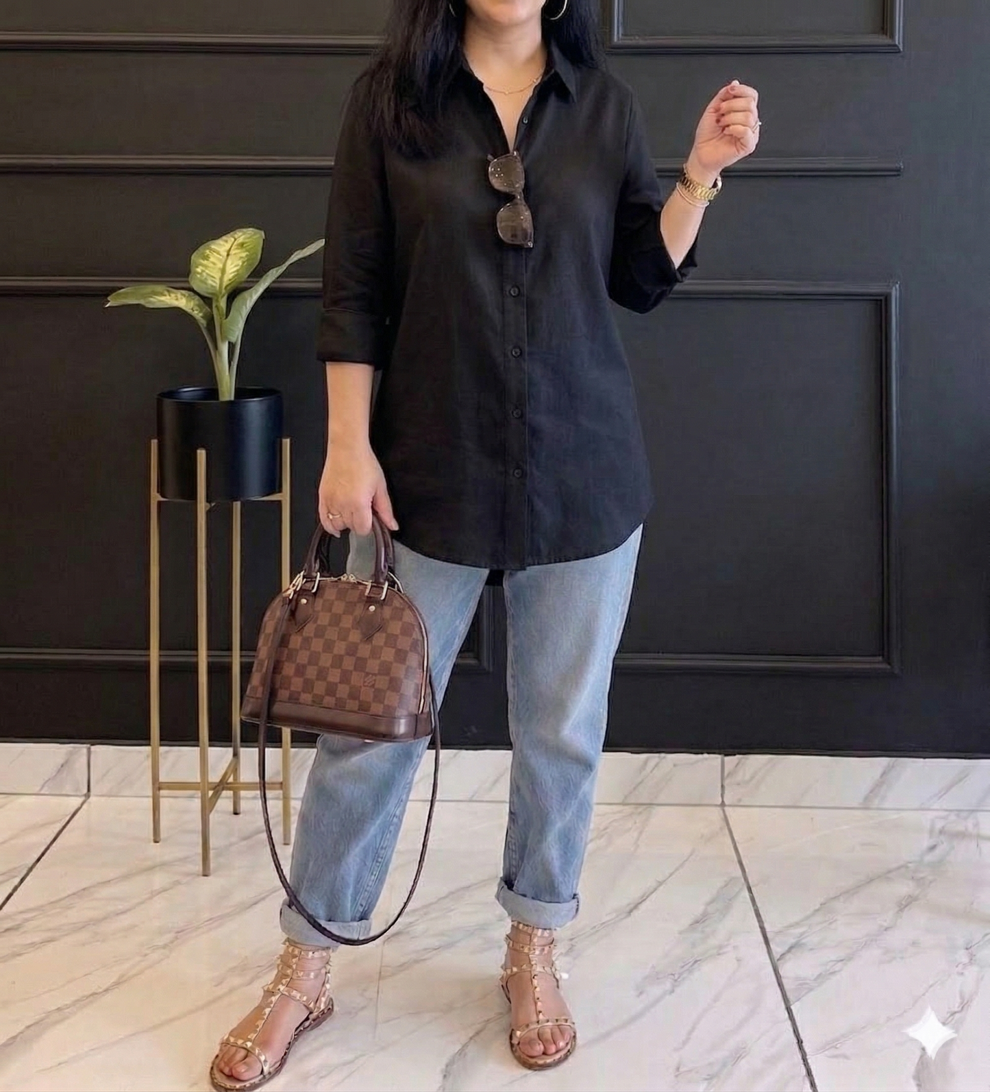 Titliblush Black Cotton Shirt