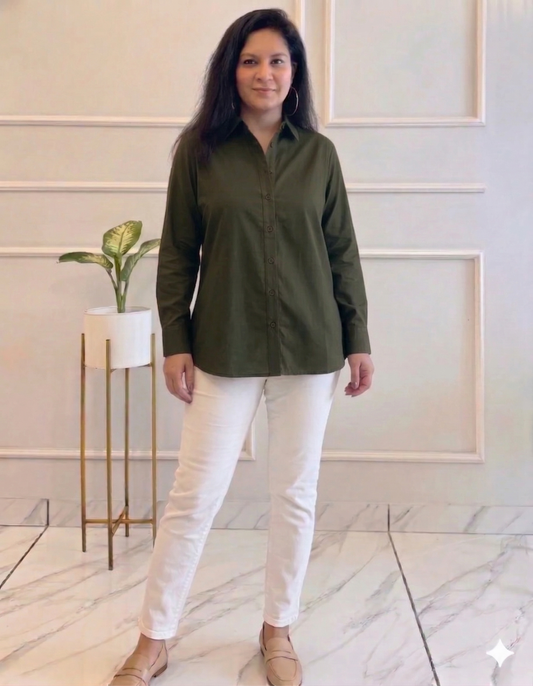 Titliblush Brown Cotton Shirt