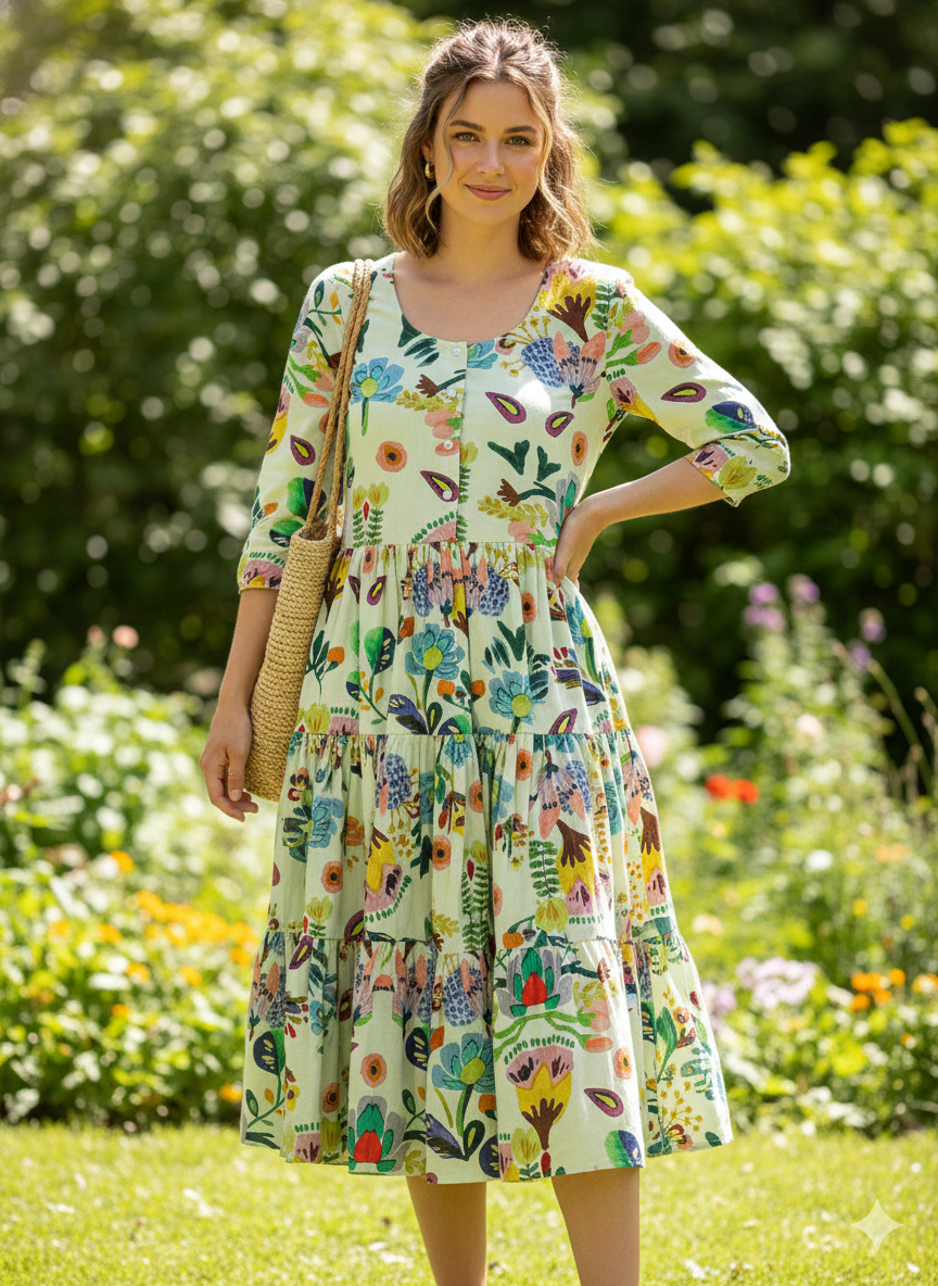 Titliblush Cotton Printed Floral Dress