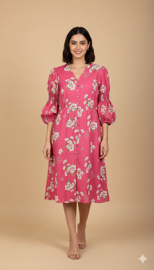 Titliblush Floral Pink Dress