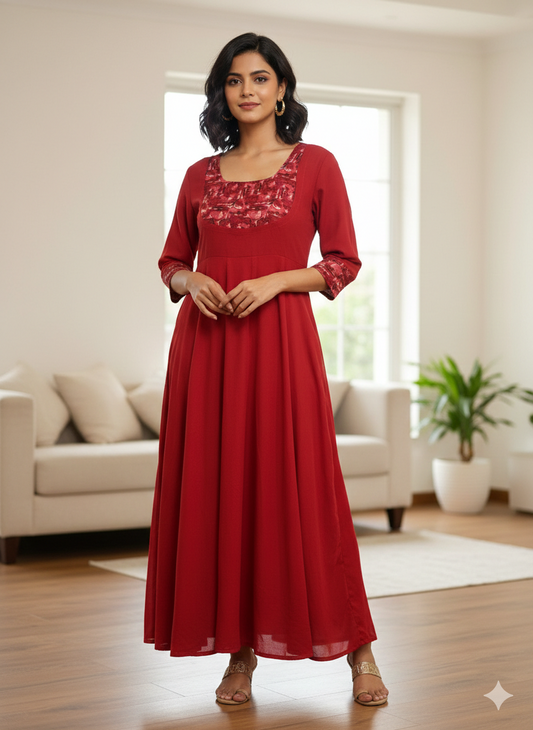 Titliblush Maroon Dress