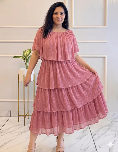 Titliblush Pink offshoulder Dress