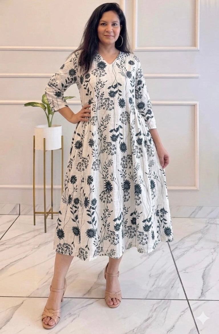 Titliblush cotton Calf Length Dress