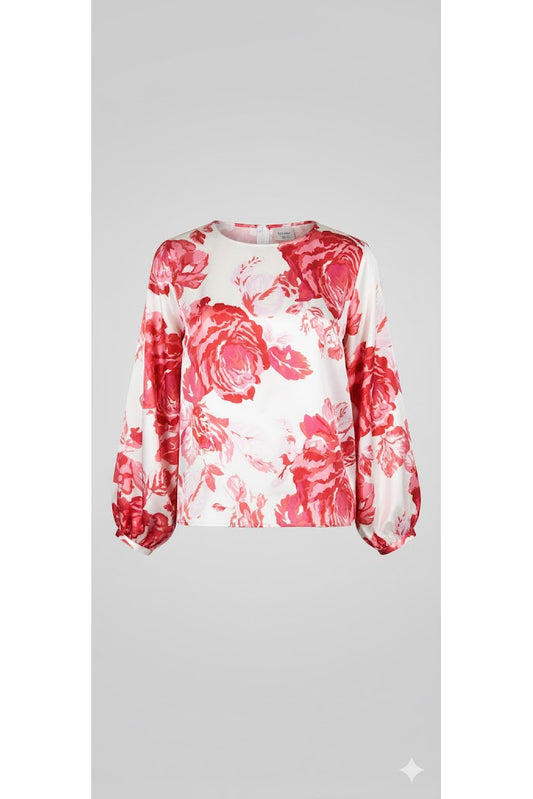 Titliblush Satin Floral Print Top