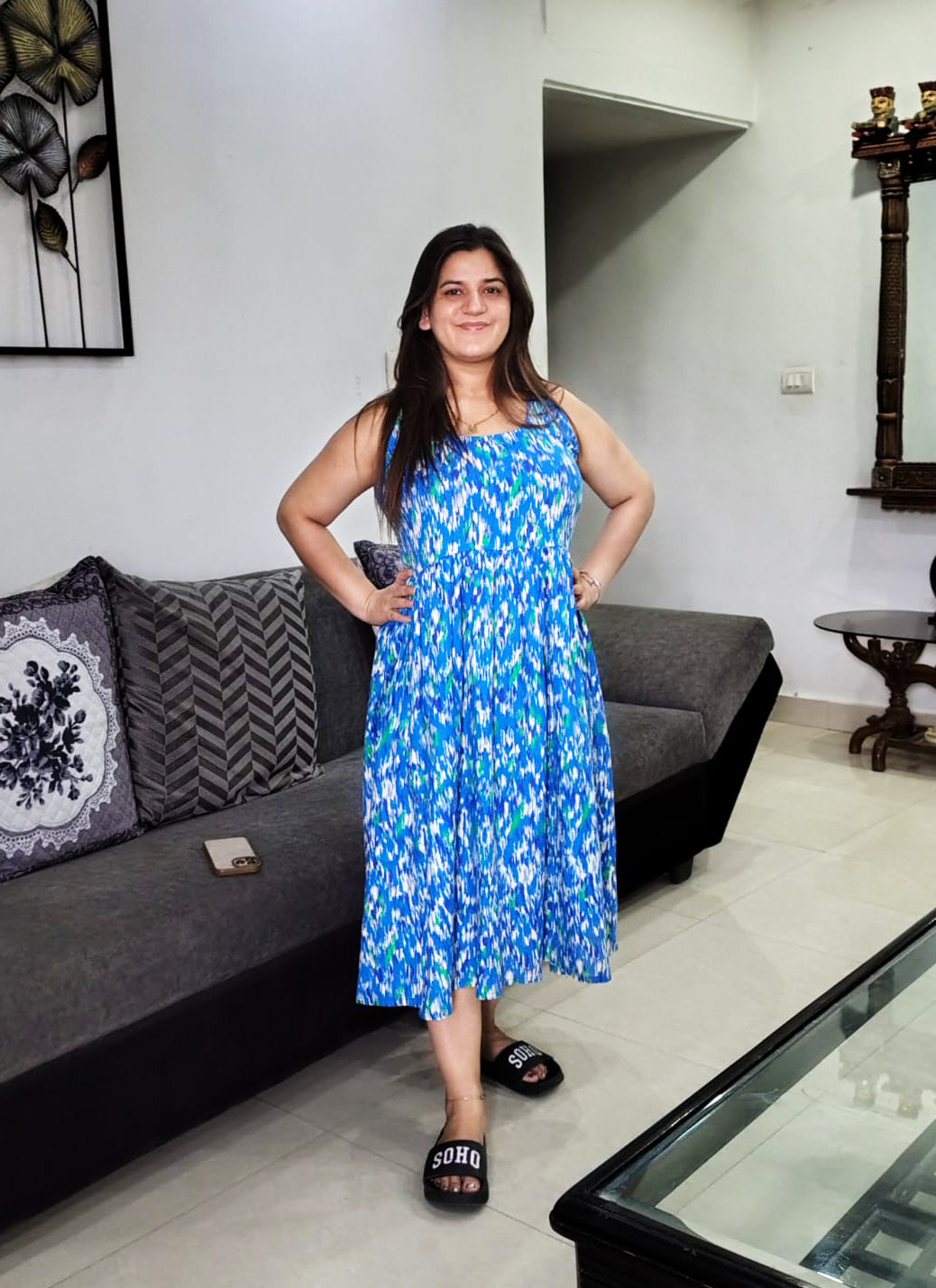 Titliblush Blue Cotton Dress