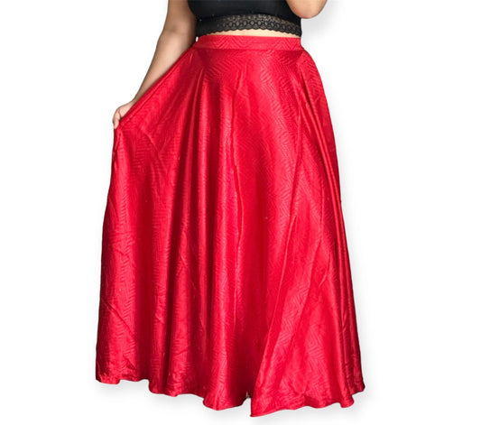 Titliblush Satin Red Skirt